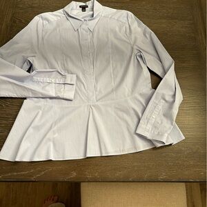 Ann Taylor L peplum blouse blue.
